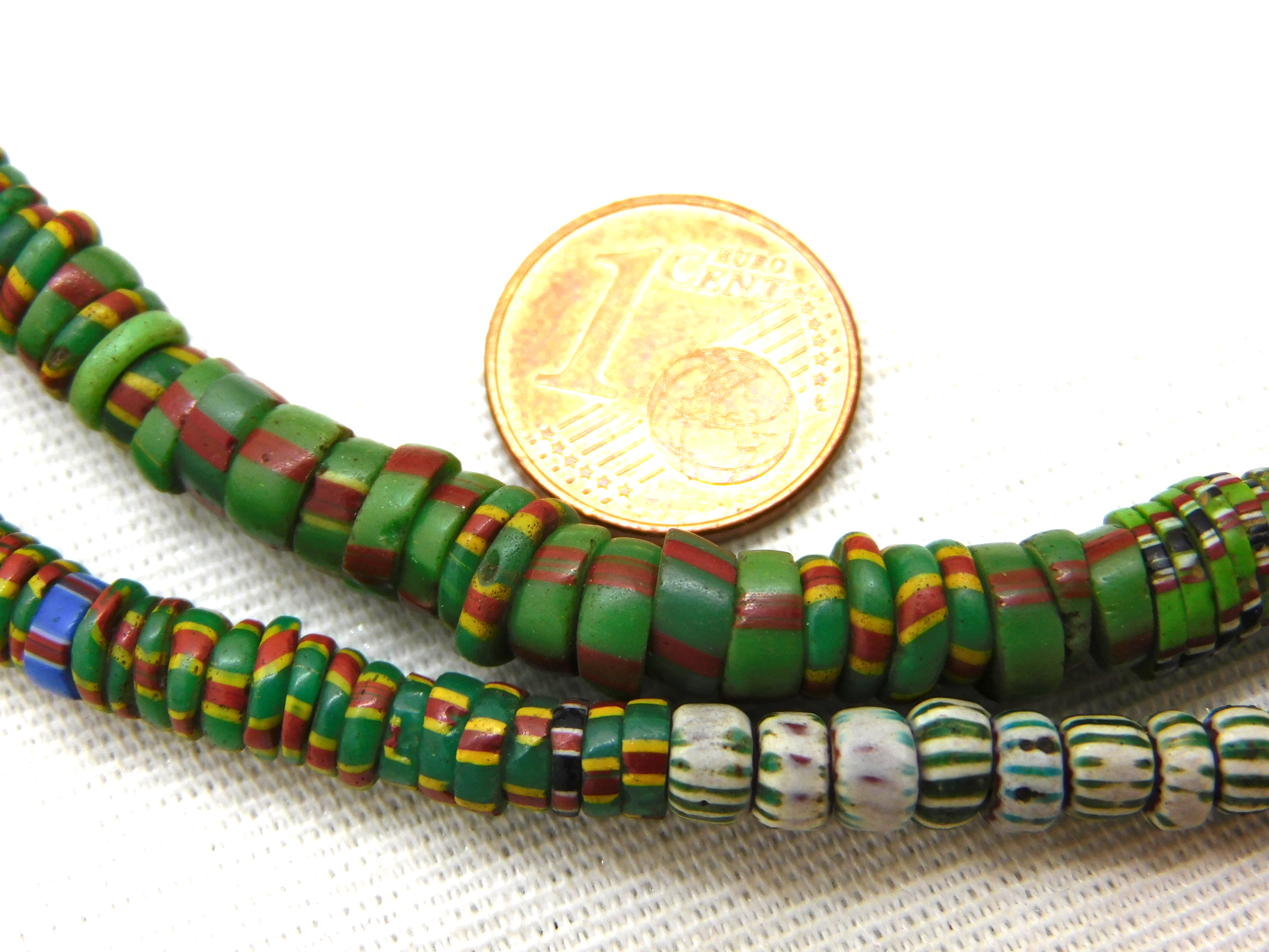Aja beads from the African trade, vintage glass beads from Venice green