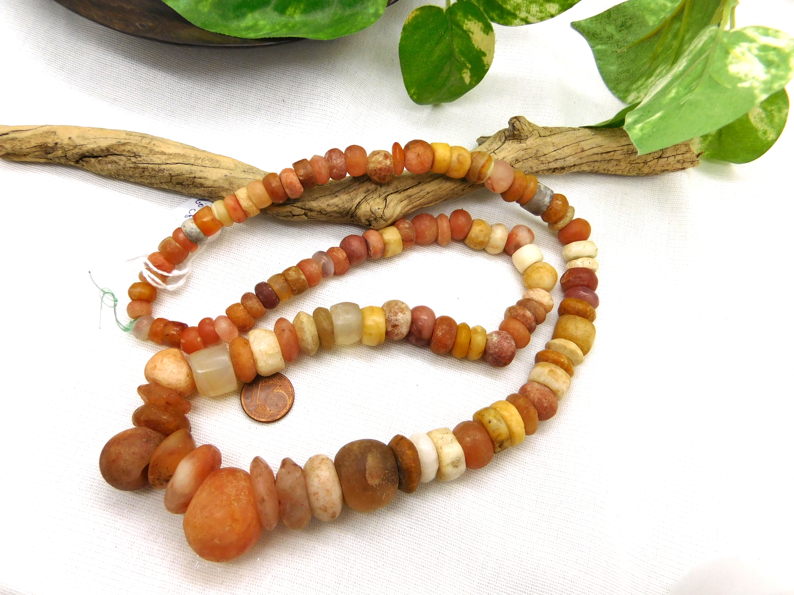 ancient stone beads from the Sahara desert, different stone types and shapes
