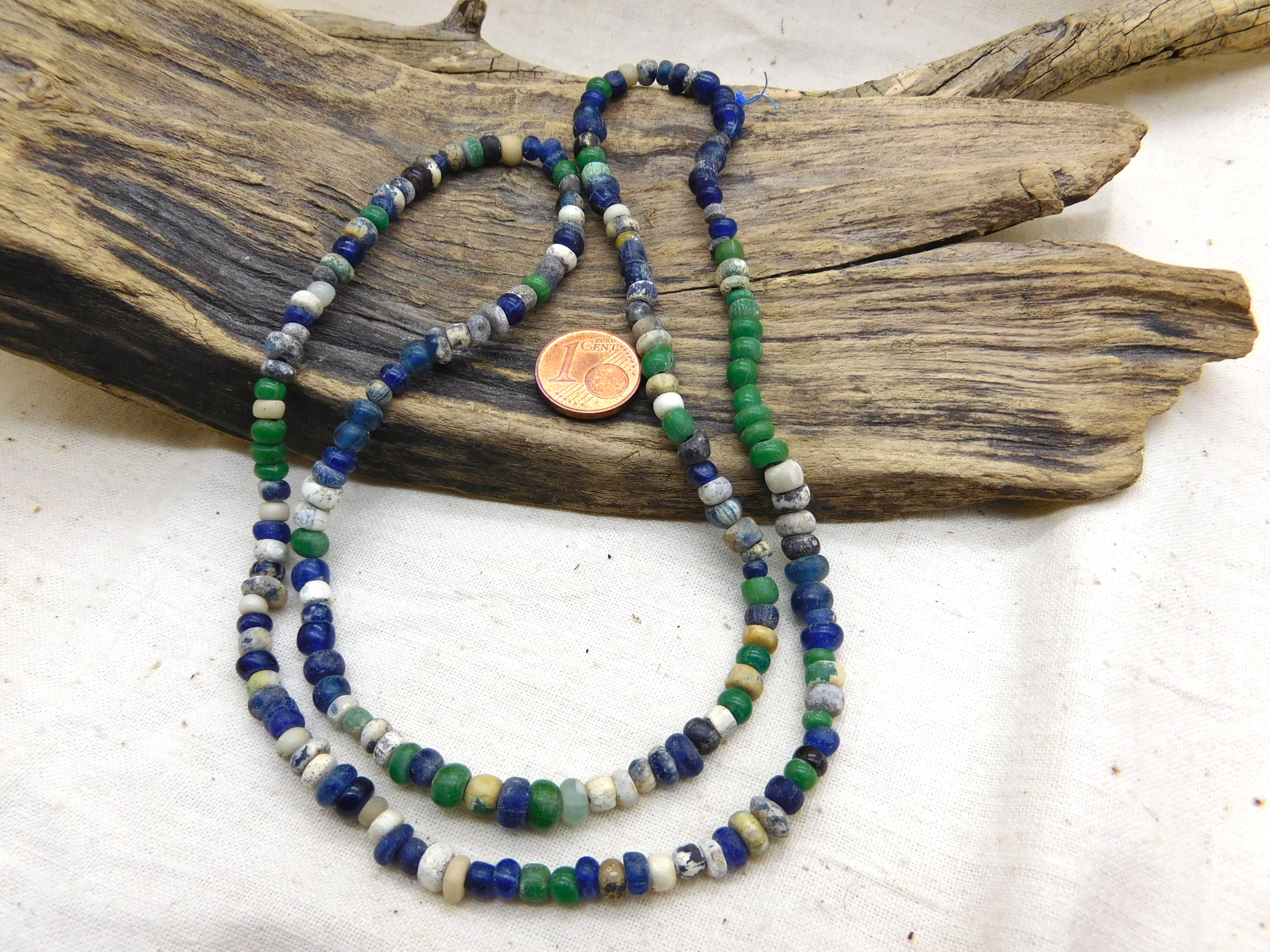 antique rustic glass beads from Mali - medium Nila beads - 62cm strand