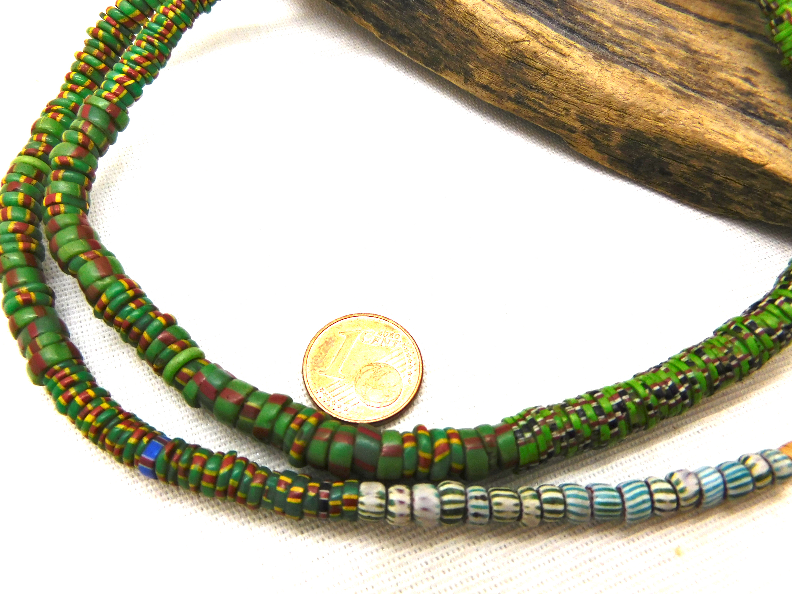 Aja beads from the African trade, vintage glass beads from Venice green