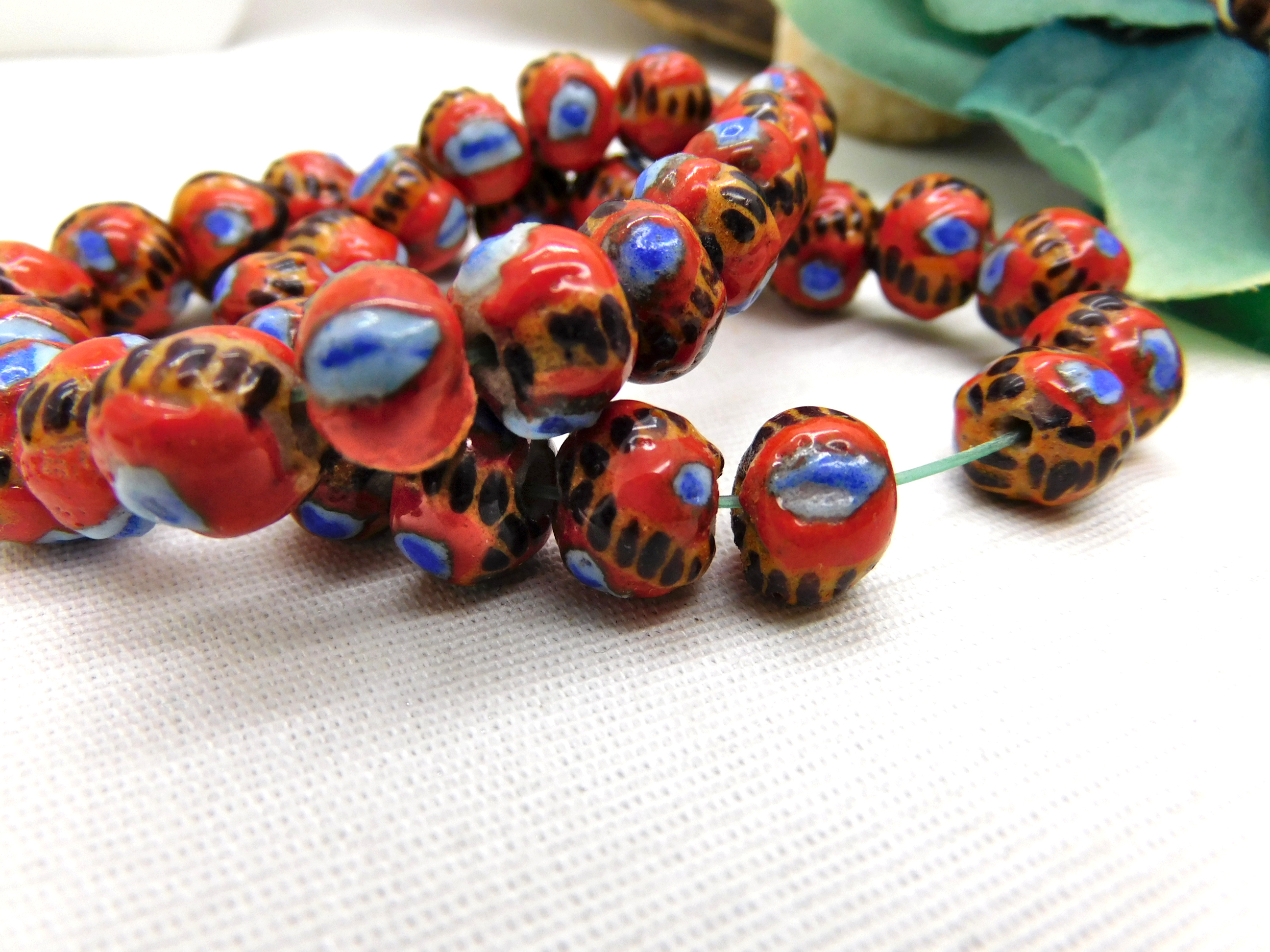 Kiffa glassbeads from Mauritania, modern Kiffa beads