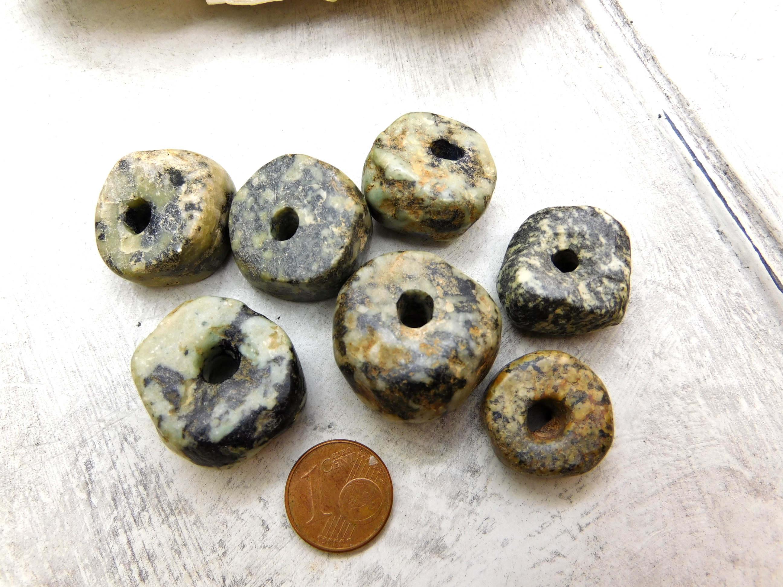 big antique Granite/Gneiss stone beads from Mali/Westafrica - wheels
