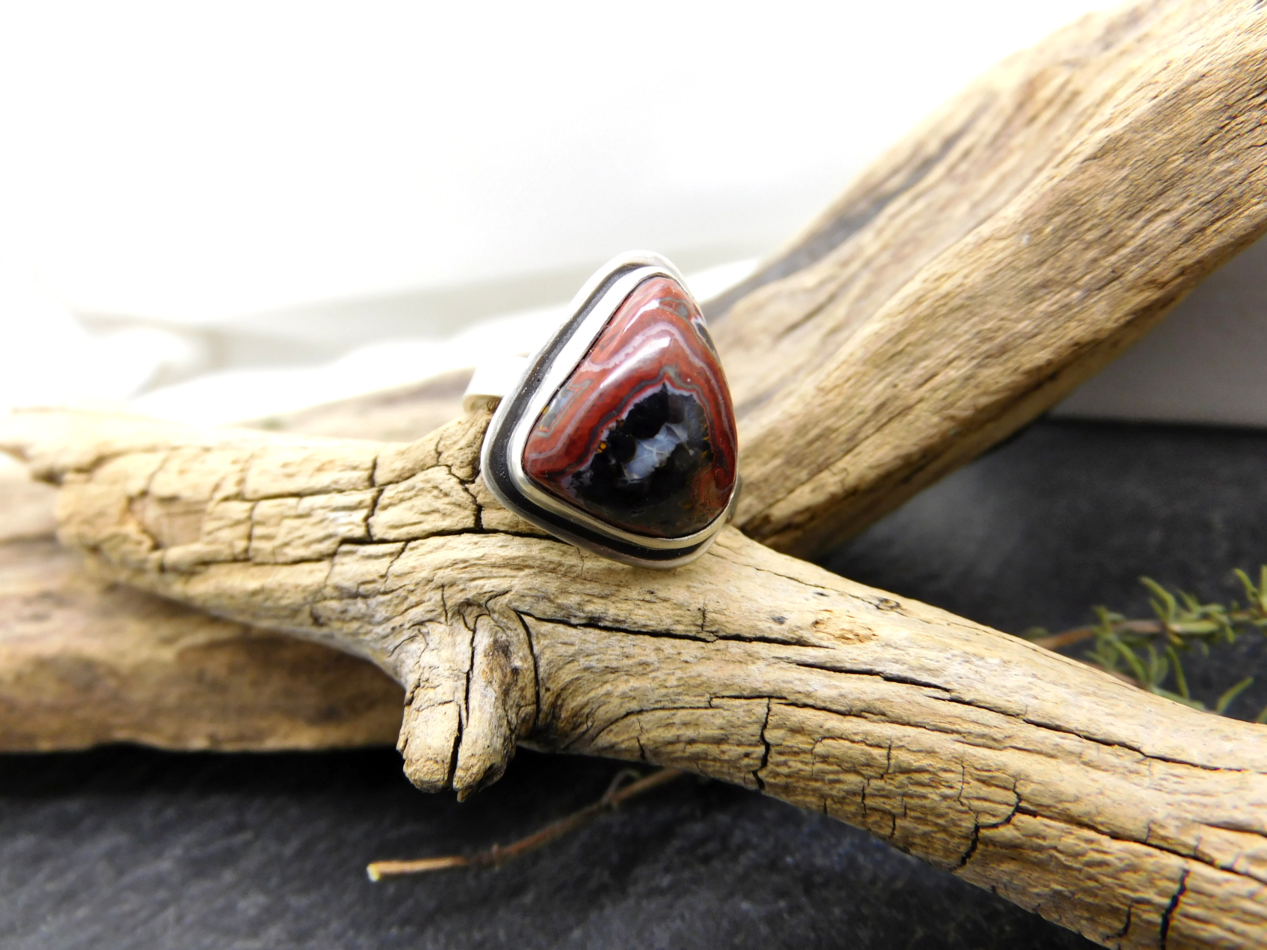 ring, handmade Sterling silver ring with beautiful jasper stone