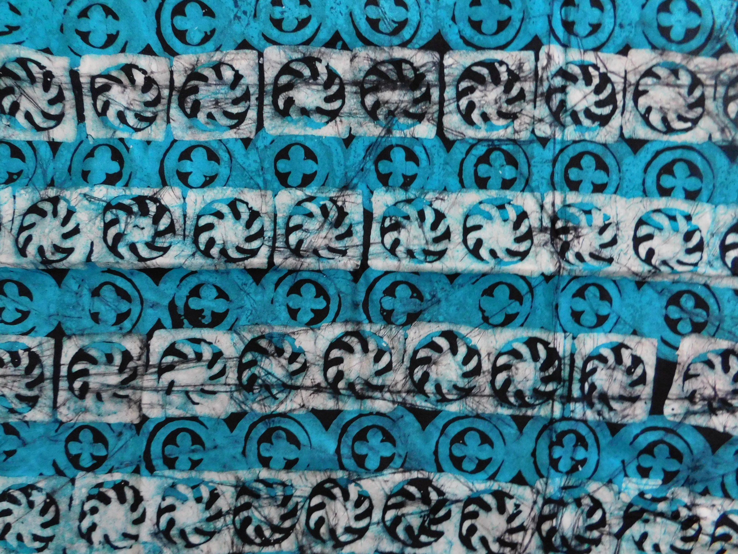 african tie&dye batik fabric - cotton from Ghana - turquoise